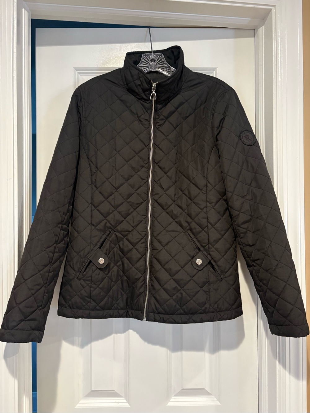 Lauren Ralph Lauren Black Quilted Diamond Puffer Jacket Size Medium